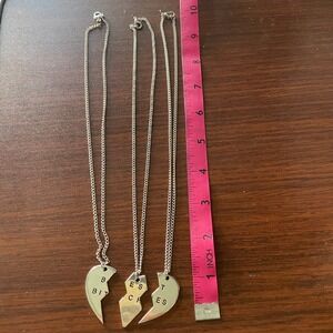 Best Friends silver necklace Best Bitches 3Piece Love Break Heart Friendship Set